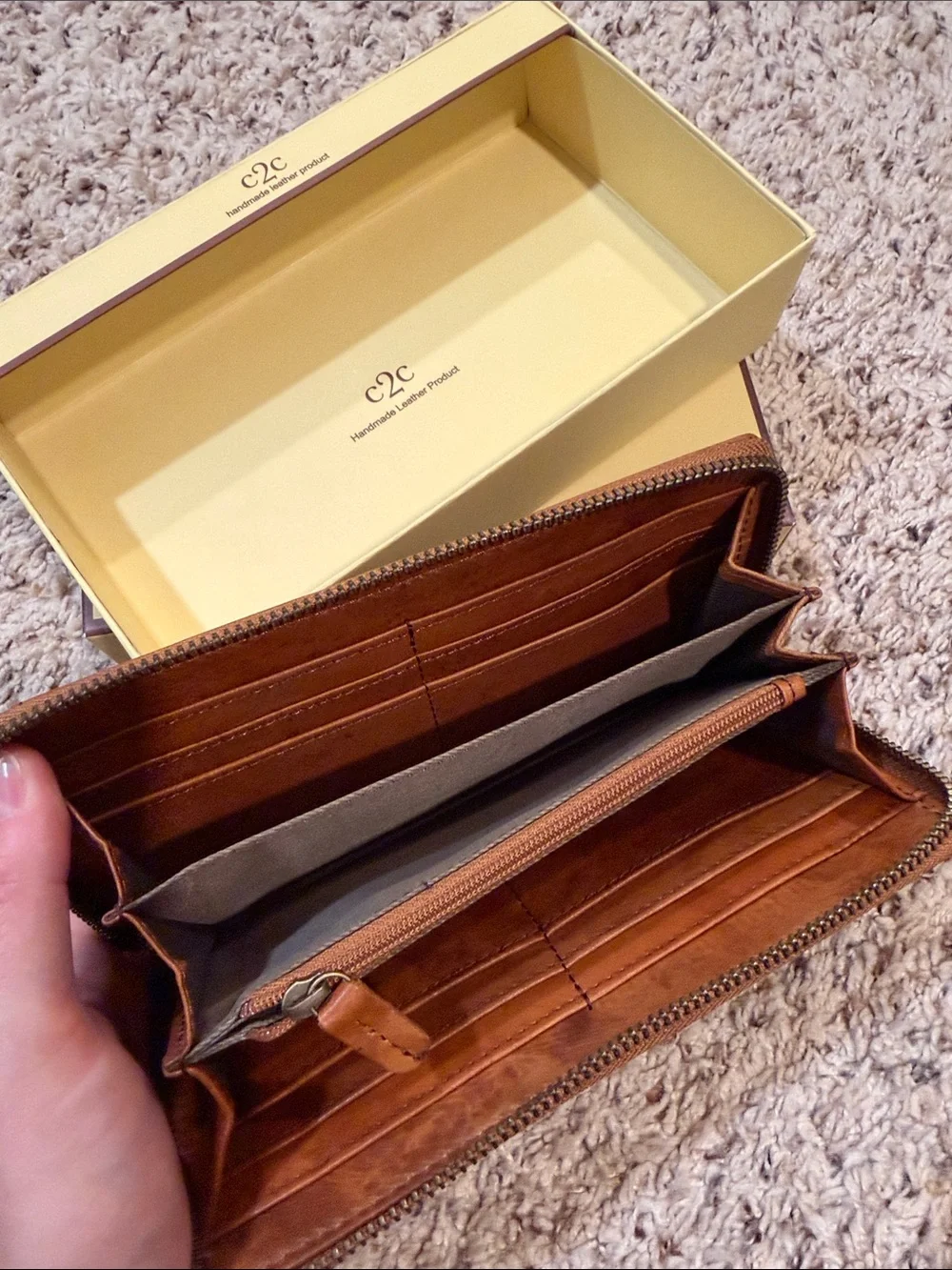 C2 by Calibrate Men's Brown Leather Money Clip Wallet